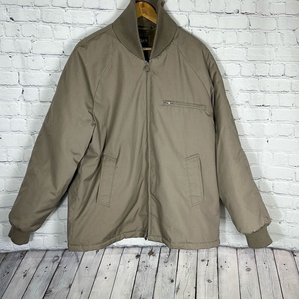 Chore Jacket Barn Coat Sherpa Fur Lined Mens Size L Large Haggar‎